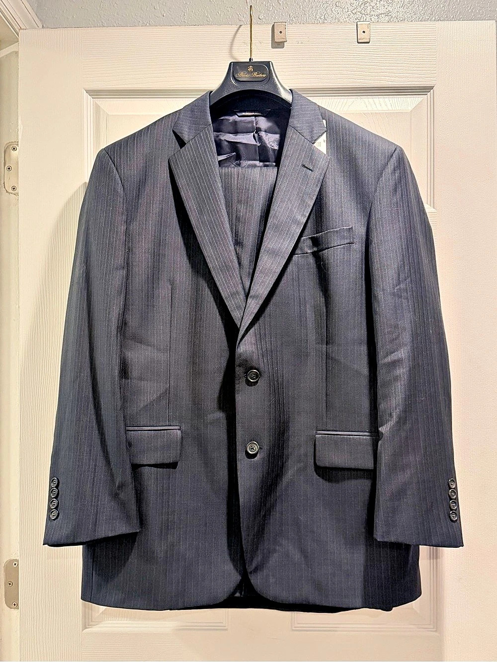Brooks Brothers Saxxon Men's Striped Blazer and Dress Pants Size 43R/38 NWT